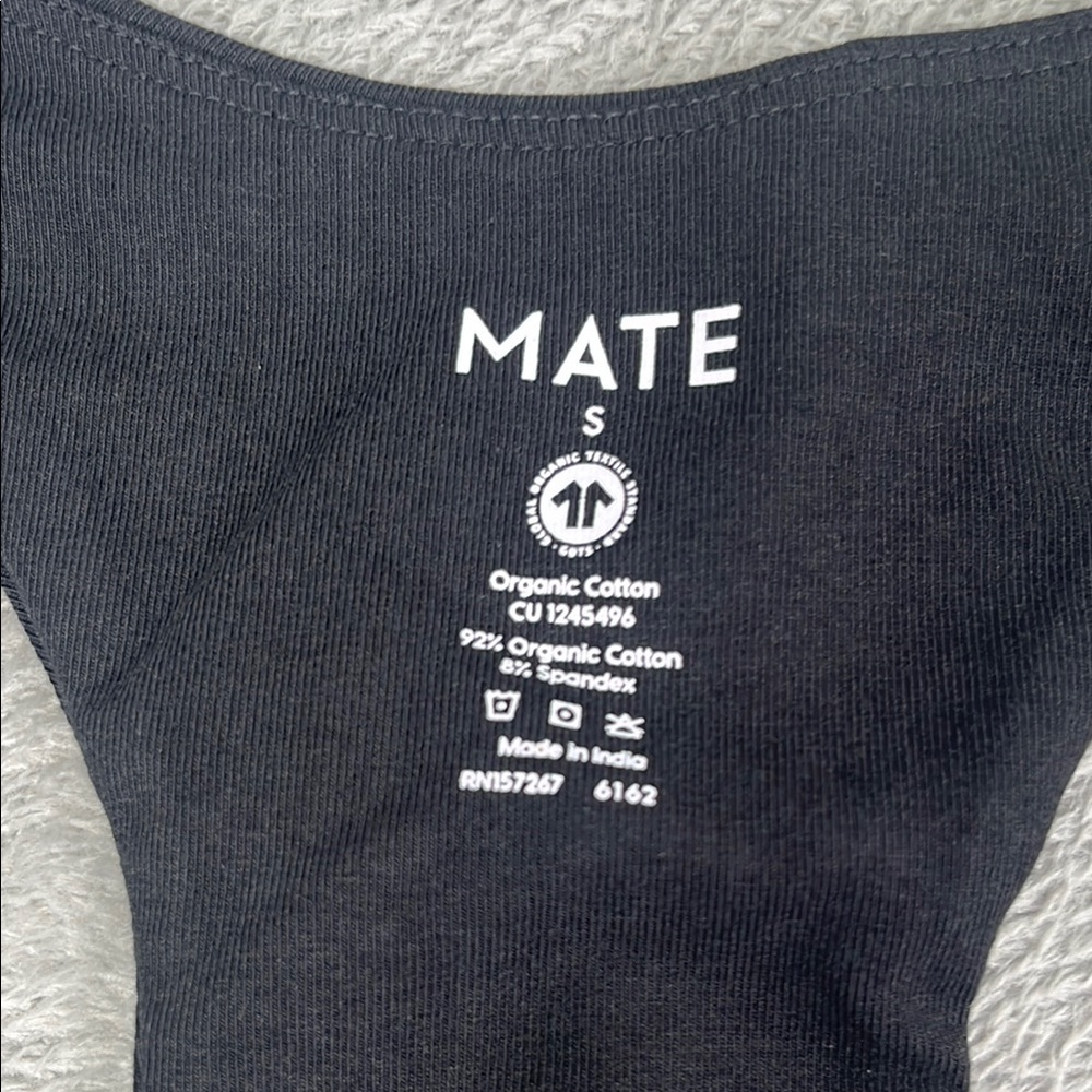 NEW MATE The Label S Organic Cotton Stretch Black Sports Bra and‎ Shorts Set - Picture 9 of 13
